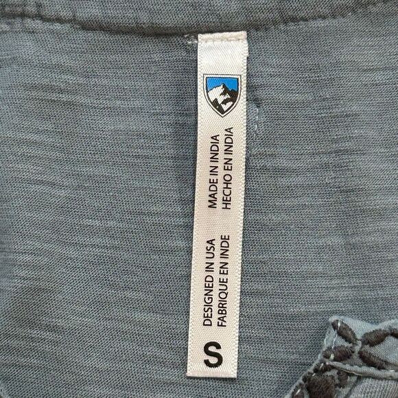 Blue Boho Embroidered Trim Tank Top Size Small | Casual Summer Sleeveless Blouse - Picture 3 of 4